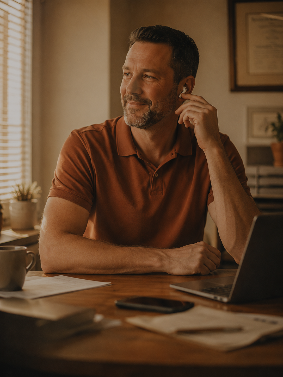 Service business owner listening to an AI voice agent demo